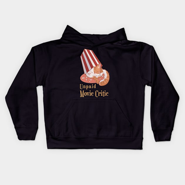 Unpaid Movie Critic - Red and white sleeping cat Kids Hoodie by Feline Emporium